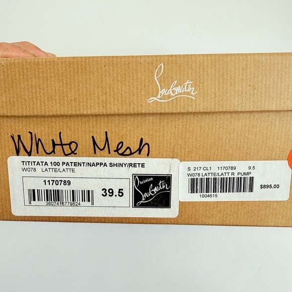 Christian Louboutin White Patent leather Tititata Mesh pointed toe pumps EU 39.5 - Picture 11 of 11